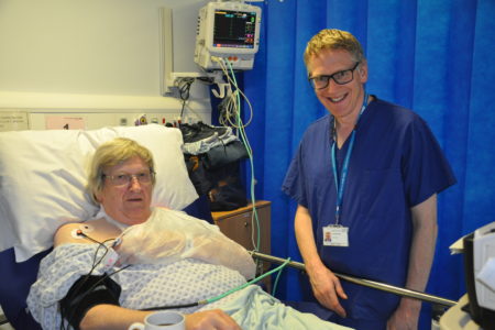 Patient, Pete Saumby and Dr David Morgan